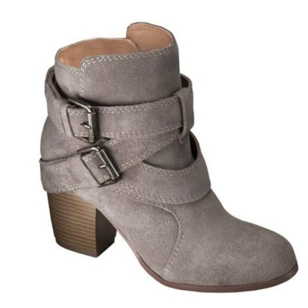 Mossimo Genuine Suede/Leather Ankle Boots, Sz 11